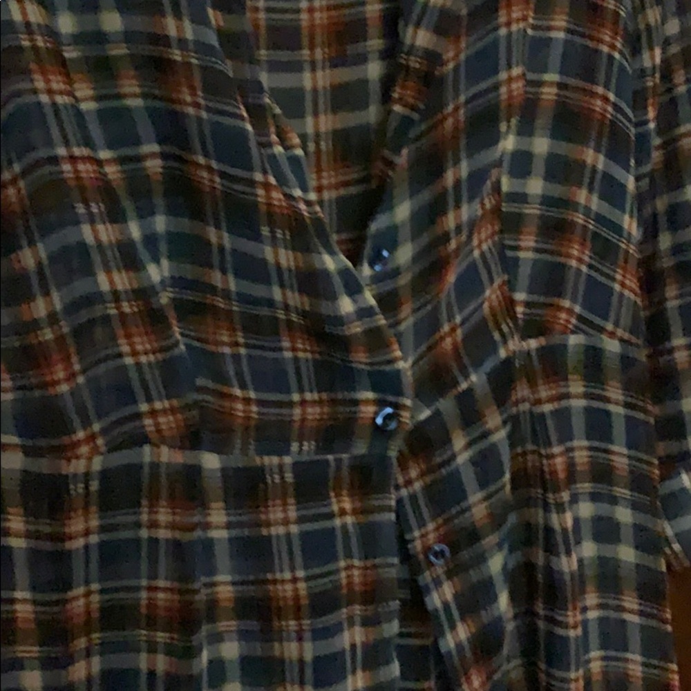 SHEER PLAID BUTTON UP DRESS - Picture 2 of 3